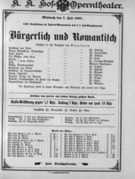 Theaterzettel (Oper und Burgtheater in Wien) 18970707 Seite: 1