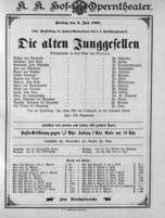 Theaterzettel (Oper und Burgtheater in Wien) 18970709 Seite: 1