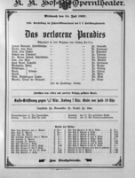 Theaterzettel (Oper und Burgtheater in Wien) 18970714 Seite: 1