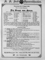 Theaterzettel (Oper und Burgtheater in Wien) 18970805 Seite: 1