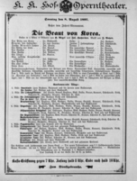 Theaterzettel (Oper und Burgtheater in Wien) 18970808 Seite: 1