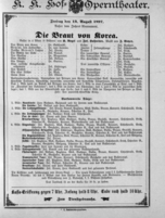 Theaterzettel (Oper und Burgtheater in Wien) 18970813 Seite: 1