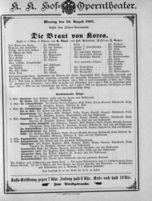 Theaterzettel (Oper und Burgtheater in Wien) 18970816 Seite: 1