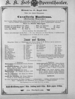 Theaterzettel (Oper und Burgtheater in Wien) 18970818 Seite: 1
