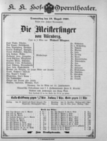 Theaterzettel (Oper und Burgtheater in Wien) 18970819 Seite: 1