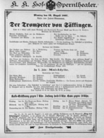 Theaterzettel (Oper und Burgtheater in Wien) 18970823 Seite: 1