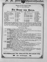 Theaterzettel (Oper und Burgtheater in Wien) 18970830 Seite: 1