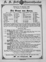 Theaterzettel (Oper und Burgtheater in Wien) 18970910 Seite: 1