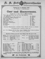 Theaterzettel (Oper und Burgtheater in Wien) 18970914 Seite: 1