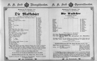 Theaterzettel (Oper und Burgtheater in Wien) 18970922 Seite: 1