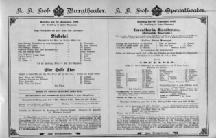 Theaterzettel (Oper und Burgtheater in Wien) 18970925 Seite: 1