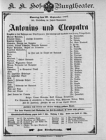 Theaterzettel (Oper und Burgtheater in Wien) 18970926 Seite: 1