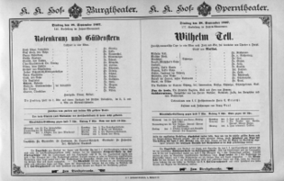 Theaterzettel (Oper und Burgtheater in Wien) 18970928 Seite: 1