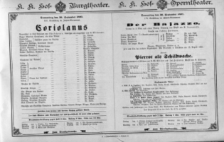 Theaterzettel (Oper und Burgtheater in Wien) 18970930 Seite: 1