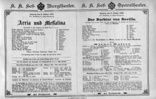Theaterzettel (Oper und Burgtheater in Wien) 18971003 Seite: 1