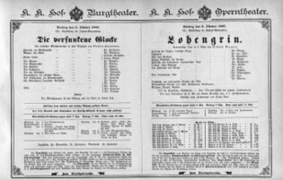 Theaterzettel (Oper und Burgtheater in Wien) 18971005 Seite: 1