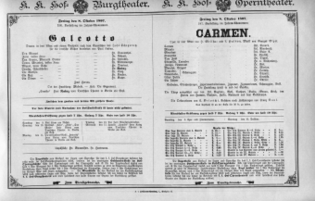 Theaterzettel (Oper und Burgtheater in Wien) 18971008 Seite: 1