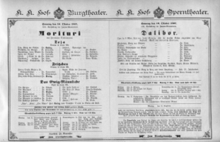 Theaterzettel (Oper und Burgtheater in Wien) 18971010 Seite: 1