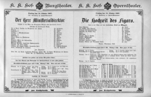 Theaterzettel (Oper und Burgtheater in Wien) 18971012 Seite: 1