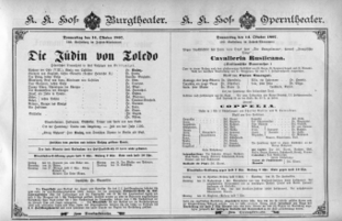 Theaterzettel (Oper und Burgtheater in Wien) 18971014 Seite: 1