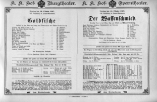 Theaterzettel (Oper und Burgtheater in Wien) 18971019 Seite: 1