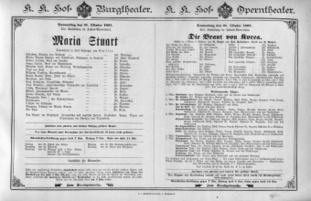 Theaterzettel (Oper und Burgtheater in Wien) 18971021 Seite: 1