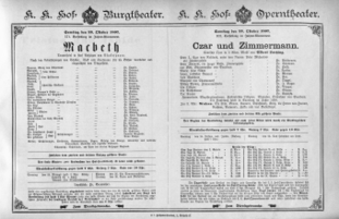 Theaterzettel (Oper und Burgtheater in Wien) 18971023 Seite: 1