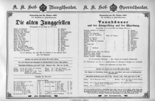 Theaterzettel (Oper und Burgtheater in Wien) 18971028 Seite: 1