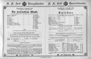 Theaterzettel (Oper und Burgtheater in Wien) 18971104 Seite: 1