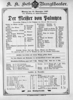 Theaterzettel (Oper und Burgtheater in Wien) 18971115 Seite: 1