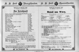 Theaterzettel (Oper und Burgtheater in Wien) 18971116 Seite: 1