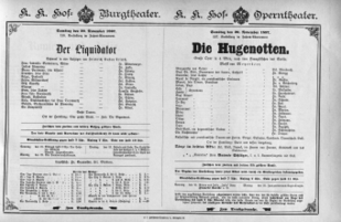 Theaterzettel (Oper und Burgtheater in Wien) 18971120 Seite: 1