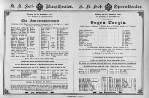 Theaterzettel (Oper und Burgtheater in Wien) 18971122 Seite: 1