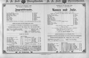 Theaterzettel (Oper und Burgtheater in Wien) 18971124 Seite: 1