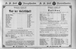 Theaterzettel (Oper und Burgtheater in Wien) 18971201 Seite: 1
