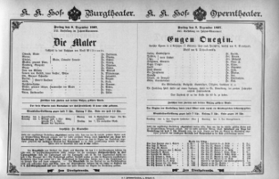 Theaterzettel (Oper und Burgtheater in Wien) 18971203 Seite: 1
