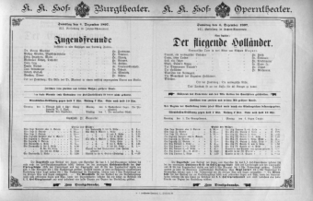 Theaterzettel (Oper und Burgtheater in Wien) 18971204 Seite: 1
