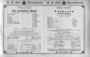 Theaterzettel (Oper und Burgtheater in Wien) 18971207 Seite: 1