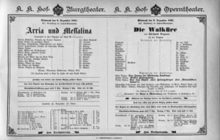 Theaterzettel (Oper und Burgtheater in Wien) 18971208 Seite: 1