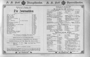 Theaterzettel (Oper und Burgtheater in Wien) 18971211 Seite: 1