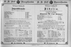 Theaterzettel (Oper und Burgtheater in Wien) 18971217 Seite: 1