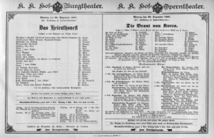 Theaterzettel (Oper und Burgtheater in Wien) 18971220 Seite: 1