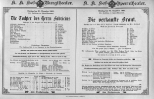 Theaterzettel (Oper und Burgtheater in Wien) 18971221 Seite: 1