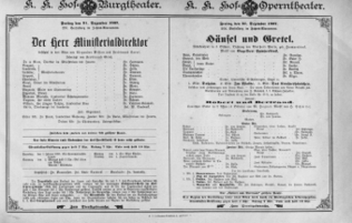 Theaterzettel (Oper und Burgtheater in Wien) 18971231 Seite: 1