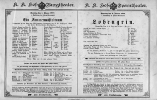 Theaterzettel (Oper und Burgtheater in Wien) 18980101 Seite: 1
