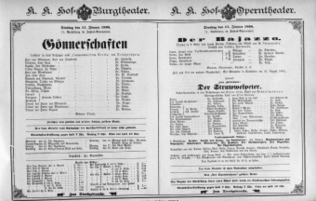 Theaterzettel (Oper und Burgtheater in Wien) 18980111 Seite: 1