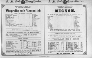 Theaterzettel (Oper und Burgtheater in Wien) 18980113 Seite: 1