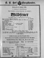 Theaterzettel (Oper und Burgtheater in Wien) 18980114 Seite: 1