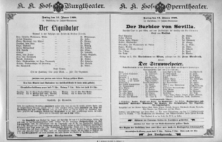Theaterzettel (Oper und Burgtheater in Wien) 18980114 Seite: 2