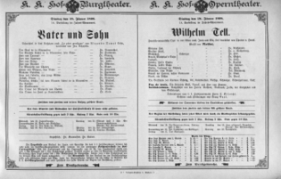 Theaterzettel (Oper und Burgtheater in Wien) 18980118 Seite: 1